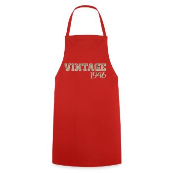 80 Years 1946 Vintage Retro Birthday Gift - Cooking Apron - red - Front - AI Model Male 185 dark (185cm)