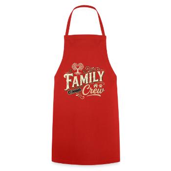 Family Crew Vintage Family Saying - Cooking Apron - red - Front - AI Model Male 185 dark (185cm)
