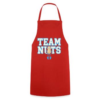 Team Nuts Erdnuss Design - Kochschürze - Rot - Vorne - AI Model Male 185 dark (185cm)
