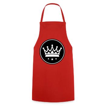 Crown Symbol - Cooking Apron - red - Front - AI Model Male 185 dark (185cm)
