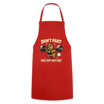 Lustiges Gym Capybara - Don't Fart - Gewichtheben - Kochschürze - Rot - Vorne - AI Model Male 185 dark (185cm)