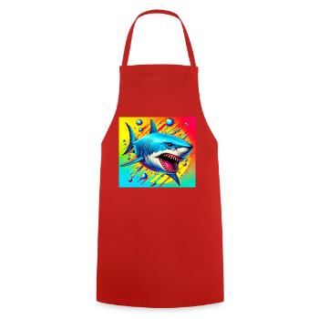Shark - Cooking Apron - red - Front - AI Model Male 185 dark (185cm)