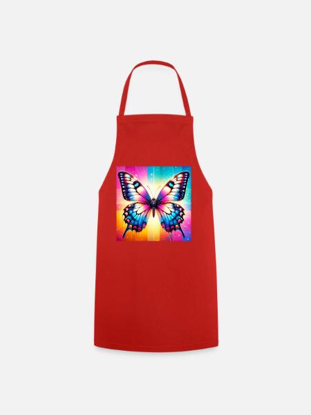 Schmetterling - Kochschürze - Rot