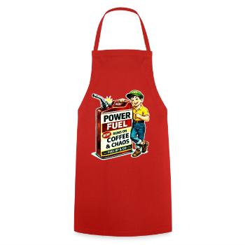 Power Sprit - Kochschürze - Rot - Vorne - AI Model Male 185 dark (185cm)