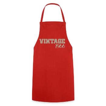 60 ans 1966 Vintage Retro Cadeau Anniversaire - Tablier de cuisine - rouge - Devant - AI Model Male 185 dark (185cm)