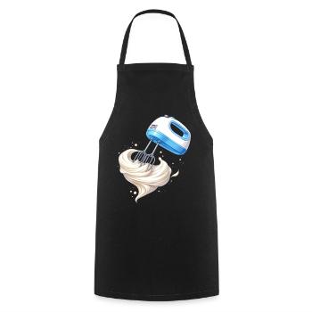 Whipping Cream Hand Mixer Baking Design - Cooking Apron - black - Front - AI Model Male 185 dark (185cm)