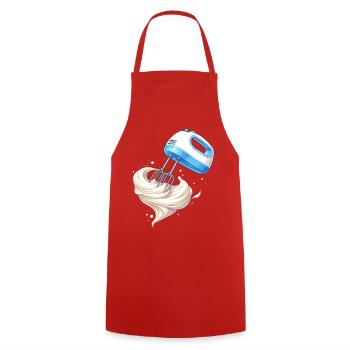 Conception de la batteuse à main à la crème fouettée - Tablier de cuisine - rouge - Devant - AI Model Male 185 dark (185cm)