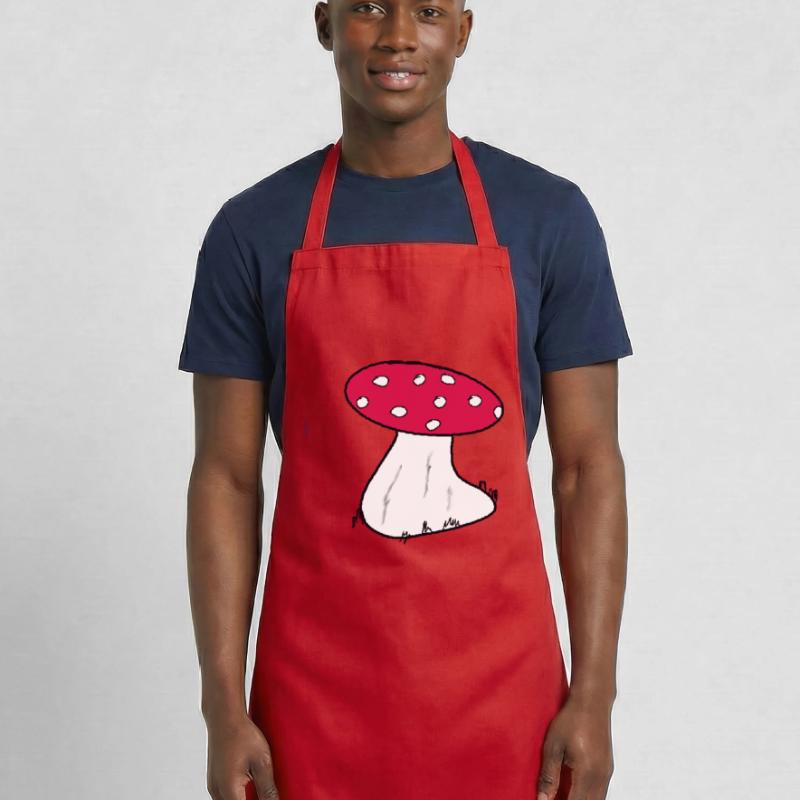 Red Toadstool Cartoon Pattern Cooking Apron