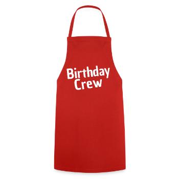 Birthday Crew - Cooking Apron - red - Front - AI Model Male 185 dark (185cm)