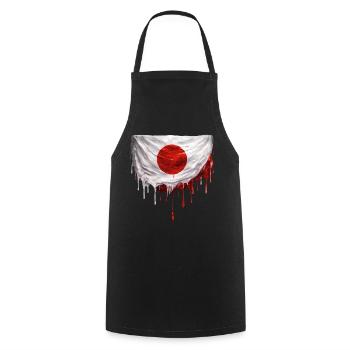 Art du drapeau japonais dégoulinant - Tablier de cuisine - noir - Devant - AI Model Male 185 dark (185cm)