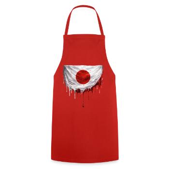 Dripping Japan Flag Art - Cooking Apron - red - Front - AI Model Male 185 dark (185cm)