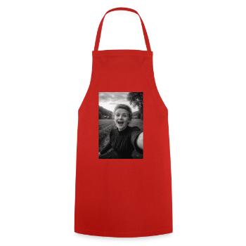 Marie Curie Selfie - Tablier de cuisine - rouge - Devant - AI Model Male 185 dark (185cm)