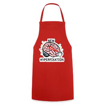 Hyperfix Brain Laser - Cooking Apron - red - Front - AI Model Male 185 dark (185cm)