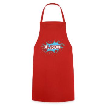 Geschenk für Alison - Kochschürze - Rot - Vorne - AI Model Male 185 dark (185cm)