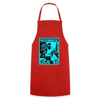 Boombox Loud 85 Neon Retro - Cooking Apron - red - Front - AI Model Male 185 dark (185cm)