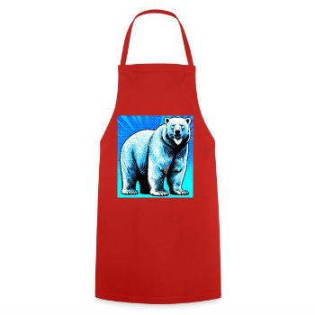 ours blanc - Tablier de cuisine - rouge - Devant - AI Model Male 185 dark (185cm)