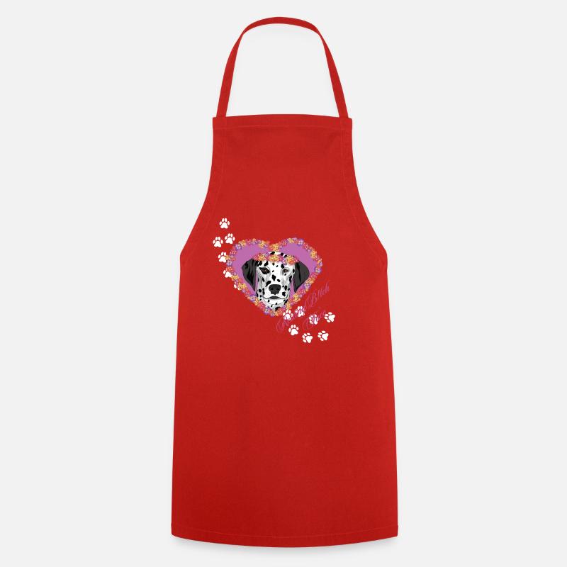 Resting B!tch Face Dalmatian - Cooking Apron - red