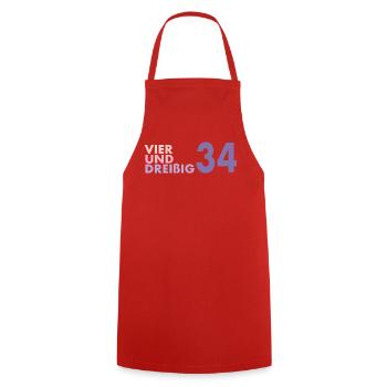 34. Geburtstag Geschenk Vierunddreißig - Kochschürze - Rot - Vorne - AI Model Male 185 dark (185cm)