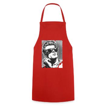 Héros rétro en lunettes de soleil - Tablier de cuisine - rouge - Devant - AI Model Male 185 dark (185cm)