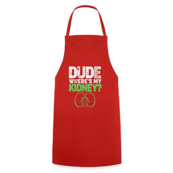 Don d’organes par don de rein - Tablier de cuisine - rouge - Devant - AI Model Male 185 dark (185cm)