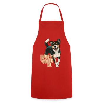 Happiness Is A Wagging Tail Dog Design - Cooking Apron - red - Front - AI Model Male 185 dark (185cm)