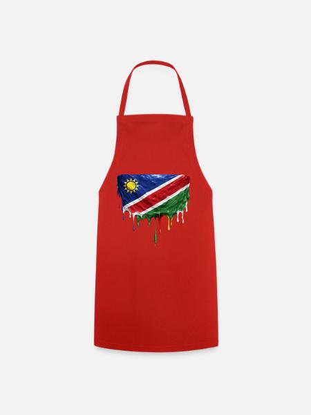 Namibia Flag Tropfenkunst - Kochschürze - Rot