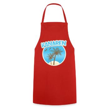 Logo de Palm Beach des îles Canaries - Tablier de cuisine - rouge - Devant - AI Model Male 185 dark (185cm)