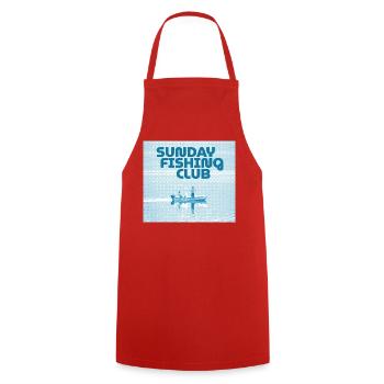 Club de pêche du dimanche - Tablier de cuisine - rouge - Devant - AI Model Male 185 dark (185cm)