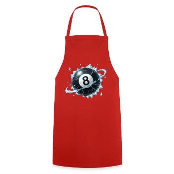 Icy 8-Ball Break - Cooking Apron - red - Front - AI Model Male 185 dark (185cm)