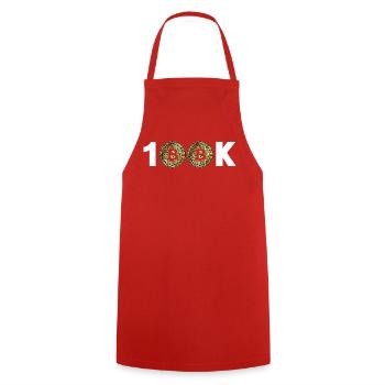 Bitcoin Bitcoin BTC 100k Cryptomonnaie - Tablier de cuisine - rouge - Devant - AI Model Male 185 dark (185cm)