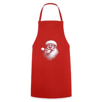 Black and White Santa Tongue - Cooking Apron - red - Front - AI Model Male 185 dark (185cm)