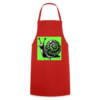 Escargot - Tablier de cuisine - rouge - Devant - AI Model Male 185 dark (185cm)