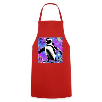 penguin - Cooking Apron - red - Front - AI Model Male 185 dark (185cm)