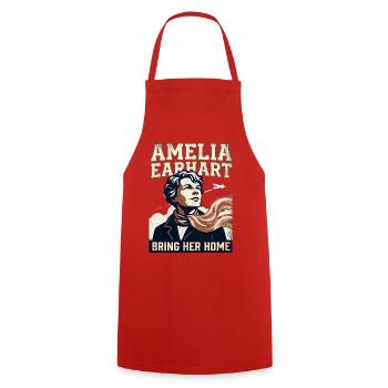 Amelia Earhart – Bring Her Home - Cooking Apron - red - Front - AI Model Male 185 dark (185cm)