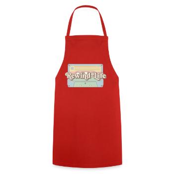 Rewind Life Retro Cassette - Cooking Apron - red - Front - AI Model Male 185 dark (185cm)
