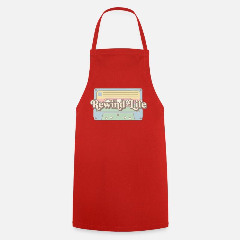 Rewind Life Retro Cassette - Cooking Apron - red