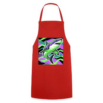 Requin - Tablier de cuisine - rouge - Devant - AI Model Male 185 dark (185cm)