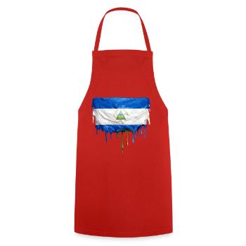 Nicaragua Flaggen Tropfenkunst - Kochschürze - Rot - Vorne - AI Model Male 185 dark (185cm)