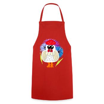 Birthday Mother's Day Chicken Hen Chickens - Cooking Apron - red - Front - AI Model Male 185 dark (185cm)