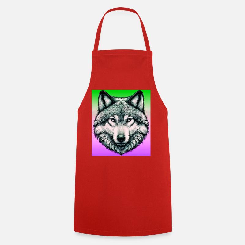 Wolf - Cooking Apron - red