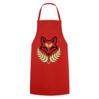 Fox Fern Pastel Woodland Logo - Cooking Apron - red - Front - AI Model Male 185 dark (185cm)