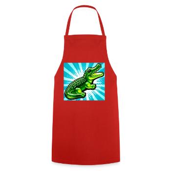 crocodile - Cooking Apron - red - Front - AI Model Male 185 dark (185cm)