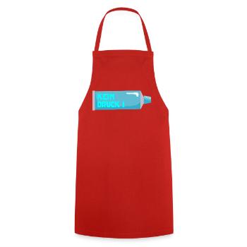 STRESS KEIN DRUCK - Kochschürze - Rot - Vorne - AI Model Male 185 dark (185cm)