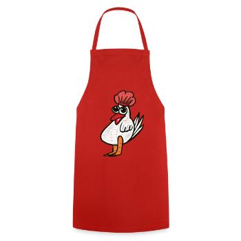 Dessin animé poulets poulets - Tablier de cuisine - rouge - Devant - AI Model Male 185 dark (185cm)