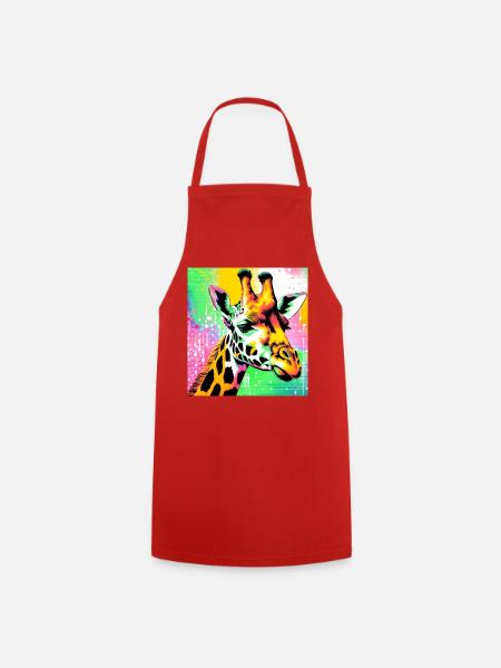 girafe - Tablier de cuisine - rouge