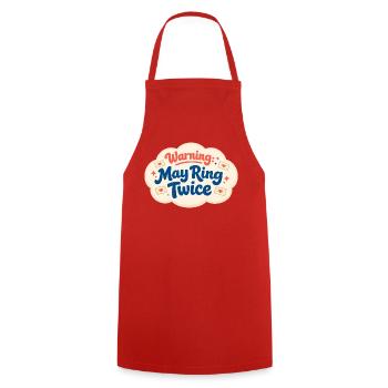 Rings maybe twice | Postman Humor - Cooking Apron - red - Front - AI Model Male 185 dark (185cm)