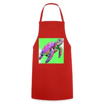 turtle - Cooking Apron - red - Front - AI Model Male 185 dark (185cm)