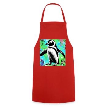 penguin - Cooking Apron - red - Front - AI Model Male 185 dark (185cm)