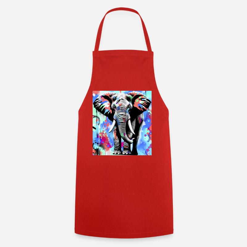 elephant - Cooking Apron - red