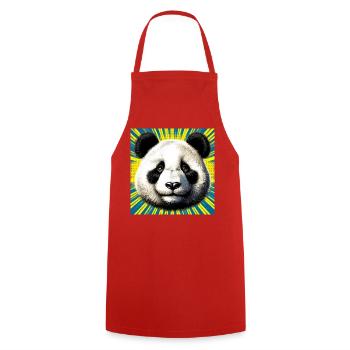 Panda - Kochschürze - Rot - Vorne - AI Model Male 185 dark (185cm)